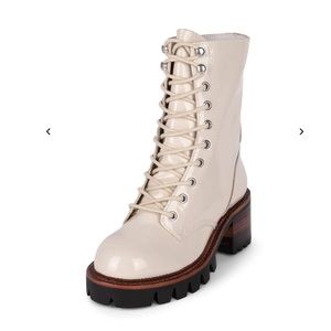 Brand New! SYCAM-2 Jeffrey Campbell Size 10 - Ice Crinkle Patent - Lace Up Boot